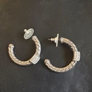 Brighton Silver Meridian Hoop Earrings